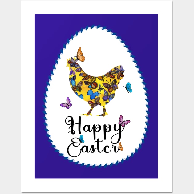 Happy Easter hen Wall Art by Teija.I.Art&Design